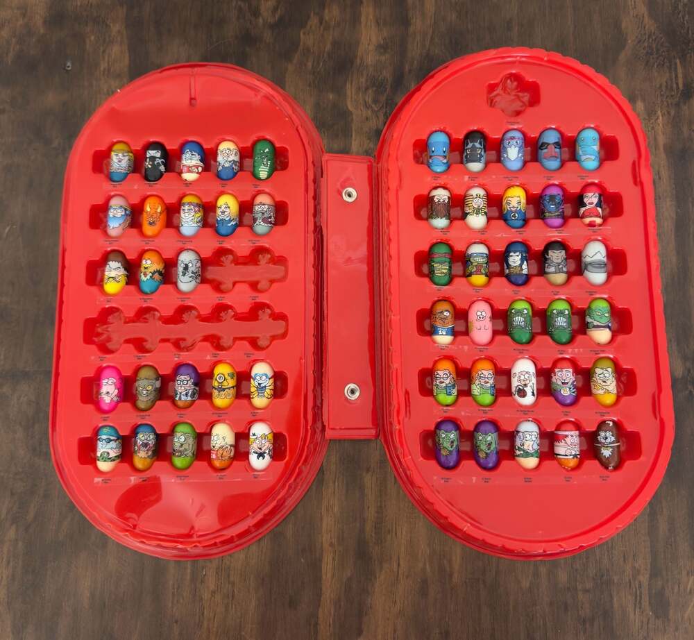 Vintage Mighty Beanz Collection Lot of 53 Beans - Pokemon, TMNT, Marvel